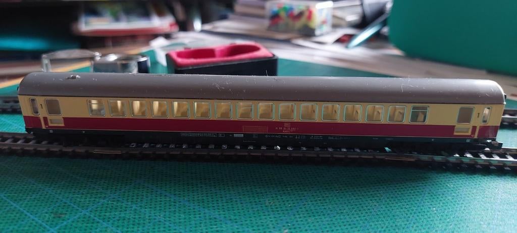 CHARIOT DE 1RE CLASSE NLK 0121 FLEISCHMANN DB 1/160, Fleischmann, Wagon, Comme neuf, Courant continu