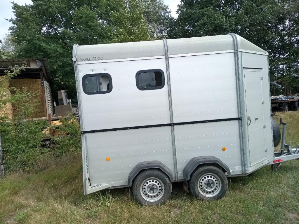 Paardenvan, Enlèvement, Comme neuf, Aluminium, Remorque 2 chevaux