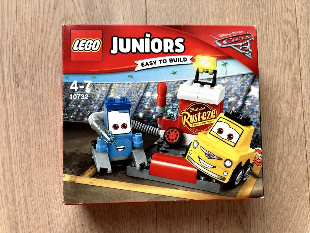 Lego Juniors Cars 10732 Guido en Luigi's pitstop, Lego, Ophalen of Verzenden, Zo goed als nieuw, Compleet