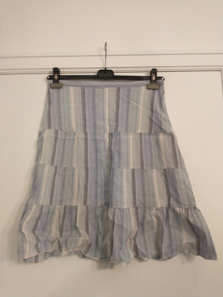 Licht blauwe . wit gestreepte rok - Hampton Bays - maat 40, Taille 38/40 (M), Enlèvement ou Envoi, Au-dessus du genou, Hampton Bays