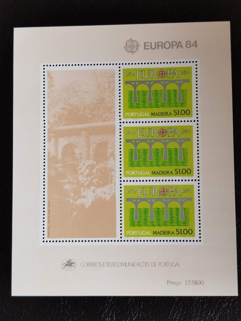 Madeira 1984 - Europa CEPT - bruggen - BLOK **, Ophalen of Verzenden, Portugal, Postfris