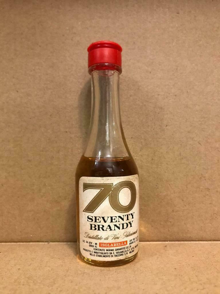 70 - Seventy Brandy - Mignonnette d'alcool - 25 cc - Italie, Enlèvement ou Envoi, Utilisé, Italie, Autres types