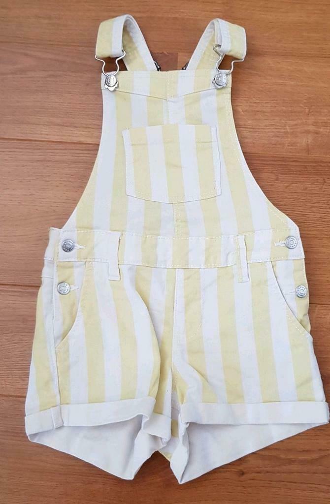Hema salopette wit met gele strepen 98-104, Broek, Meisje, Ophalen of Verzenden, Zo goed als nieuw