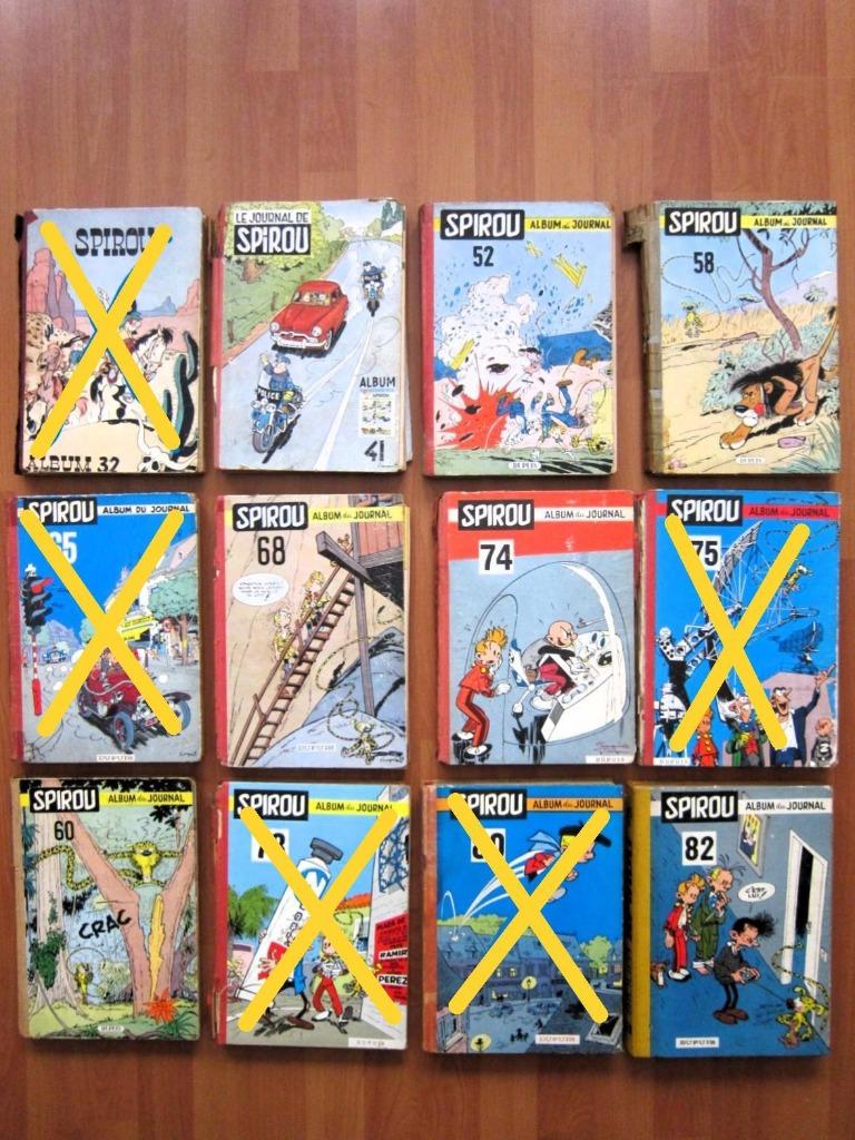 Lot 1 de recueils Spirou (à retaper) 1950 - 1961, Livres, Plusieurs BD, Enlèvement ou Envoi, Utilisé, Collectif
