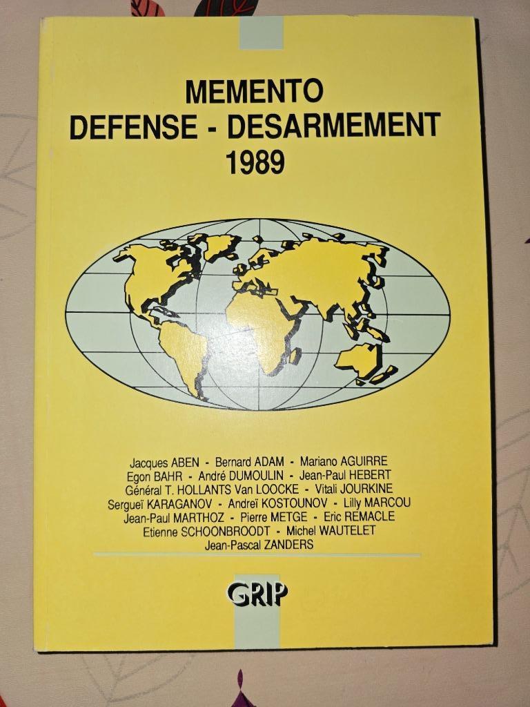 MEMENTO DEFENSE - DESARMEMENT 1989. GRIP. NEUF., Livres, Enlèvement ou Envoi, 20e siècle ou après, Neuf