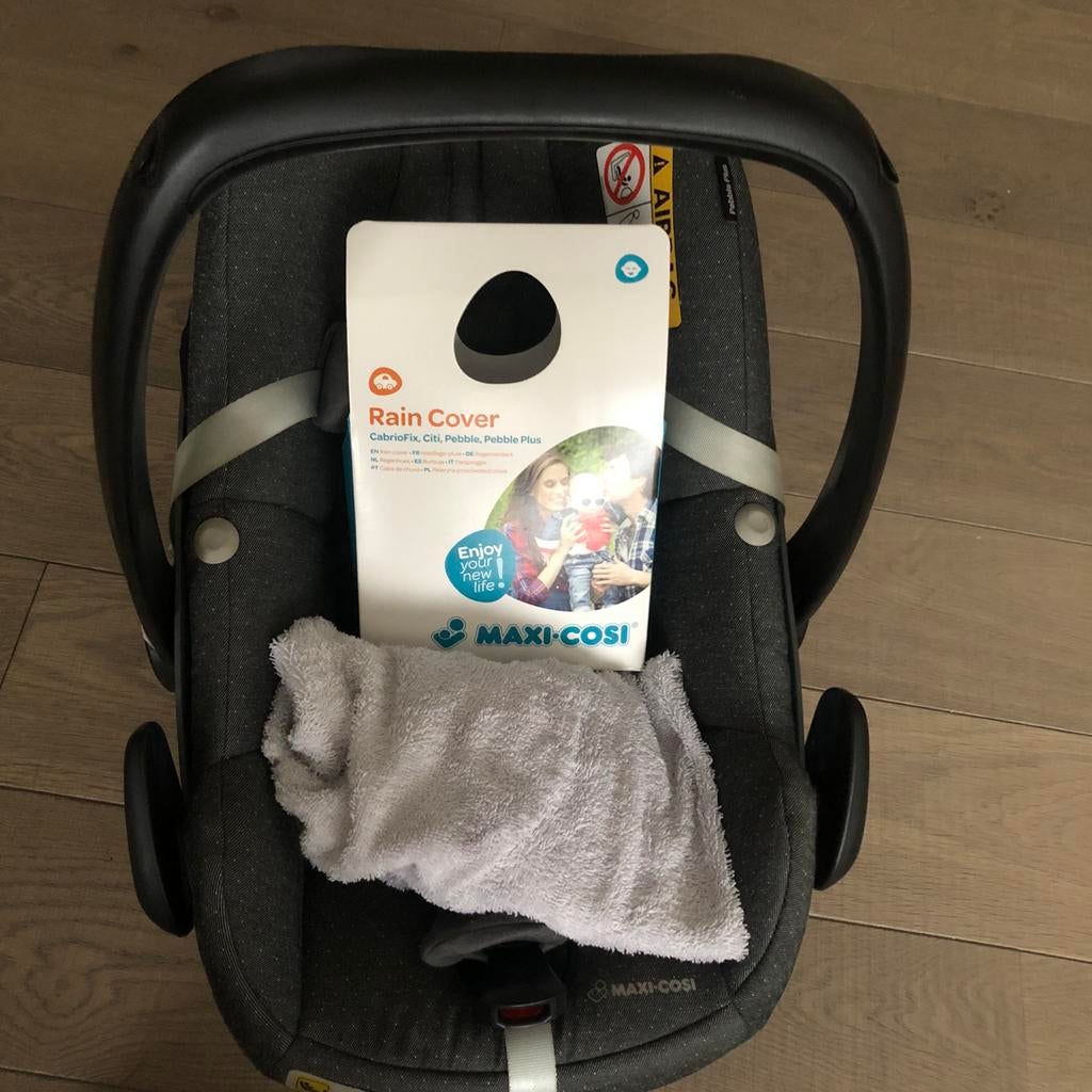 Maxi-Cosi Pebble Plus met Koeka beschermhoes en regenhoes, Ophalen, Gebruikt, Maxi-Cosi