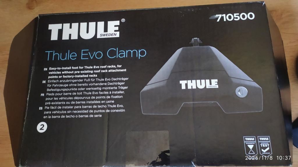 THULE Barres de toit et pieds THULE EVO CLAMP + fixation, Autos : Divers, Porte-bagages, Enlèvement