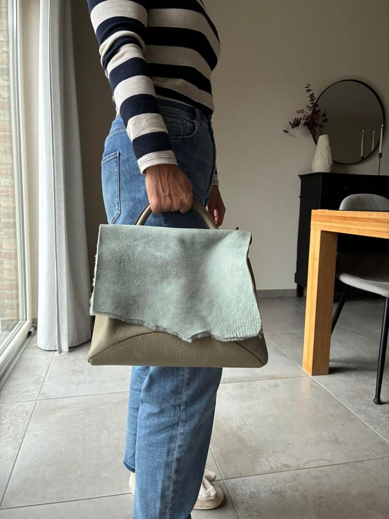 Flanel bag, Handtassen en Accessoires, Tassen | Damestassen, Ophalen, Zo goed als nieuw, Handtas