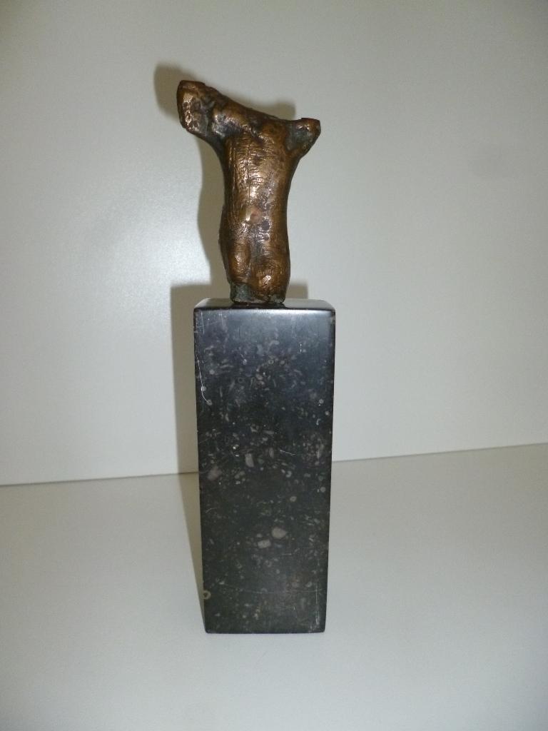 Bronzen torso op granieten sokkel, Ophalen, Brons