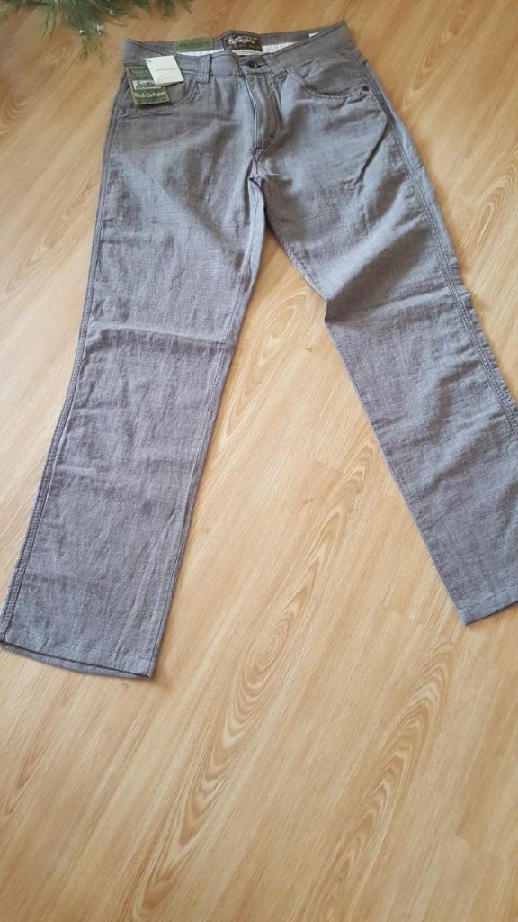 Bruine Linnen broek nieuw Springfield (Small), Kleding | Heren, Bruin, Nieuw, Ophalen of Verzenden, Springfield