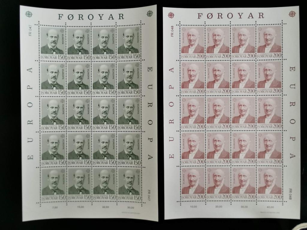 Îles Féroé/Foroyar 1980 - Europa CEPT personnes célèbres **, Timbres & Monnaies, Timbres | Europe | Scandinavie, Enlèvement ou Envoi