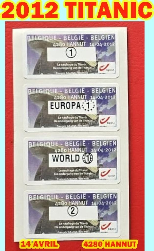 2012 - TITANIC 5 TIMBRES AUTOCOLLANTS TOUJOURS EN COURS, Envoi