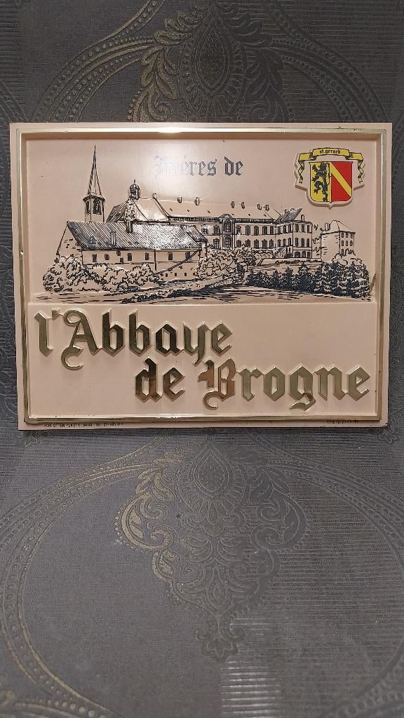 Publicité plastique l'Abbaye de Brogne 1982, Collections, Marques & Objets publicitaires, Enlèvement ou Envoi, Utilisé, Panneau publicitaire