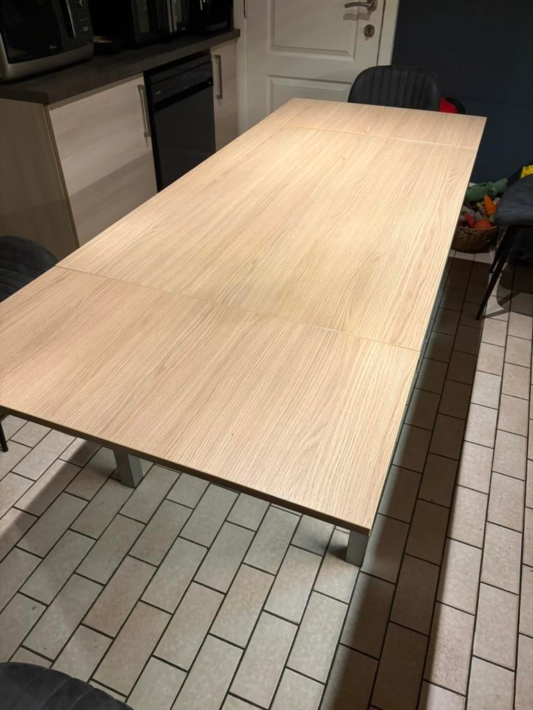Uitschuifbaar keukentafel, Ophalen, Zo goed als nieuw, Rechthoekig, Eikenhout