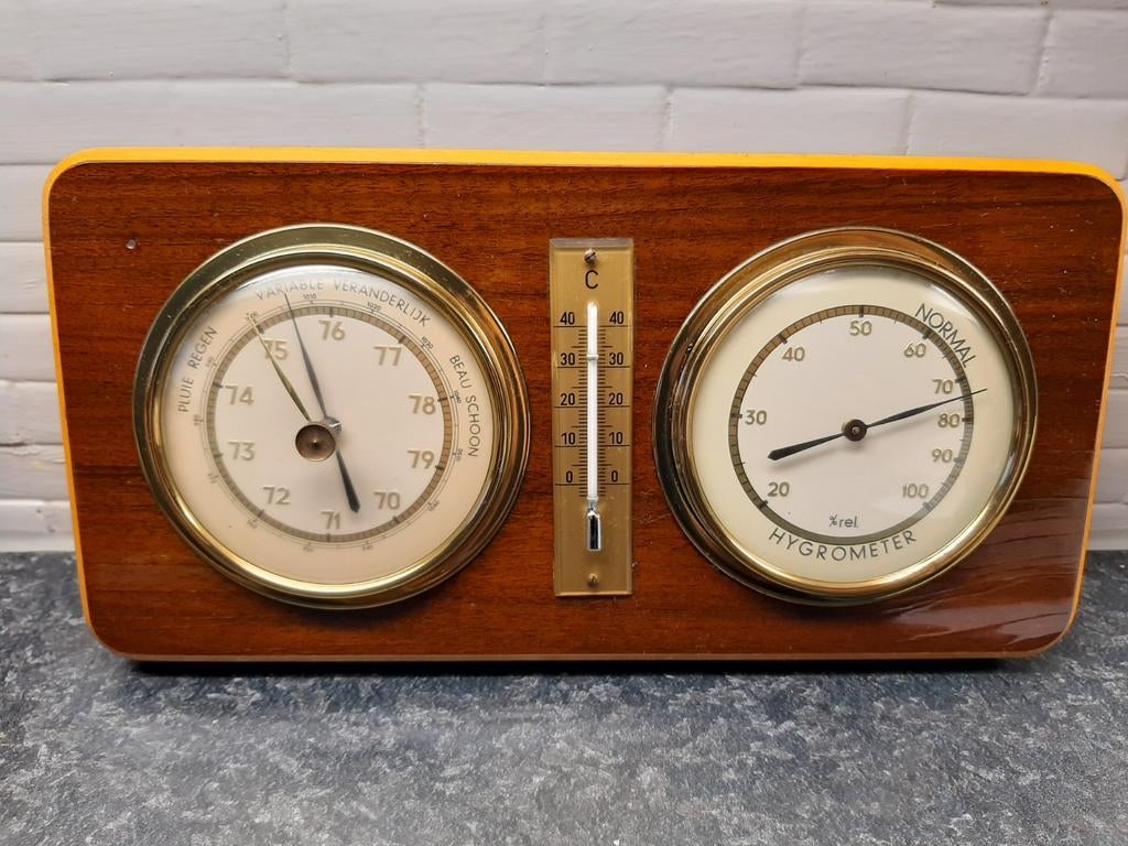 Vintage weerstation voor wandmontage uit 1950, Ophalen of Verzenden