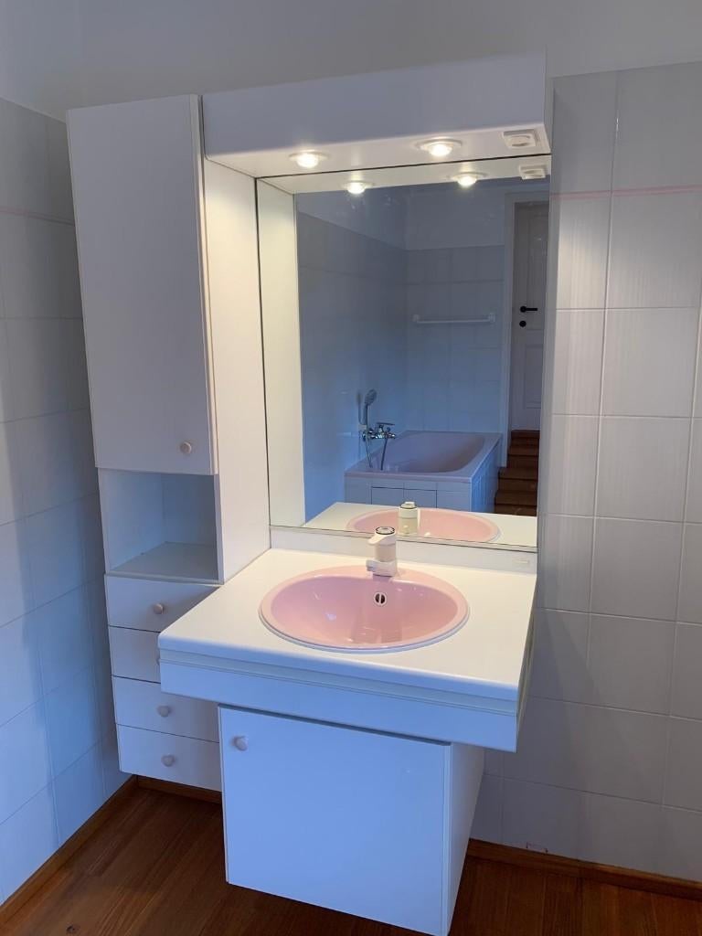 wastafelmeubel met zuil - Sanijura - badkamer, Ophalen, Gebruikt, Wastafelkast