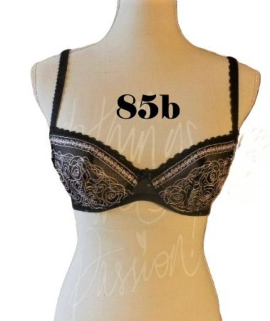 (15)- soutien gorge femme t.85b noir rose - HNathalie - neuf, HNathalie, Ophalen of Verzenden, Zwart, BH