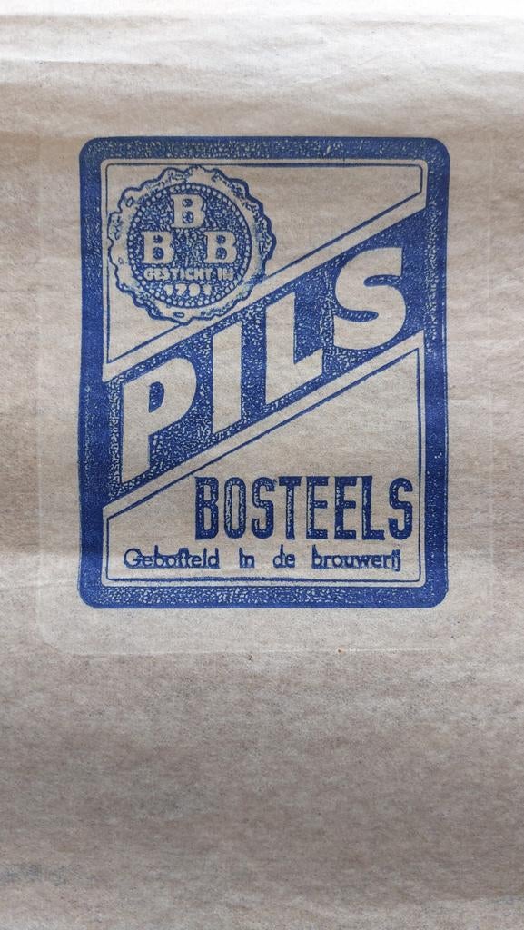 Oude wikkel voor bierfles brouwerij Bosteels Buggenhout, Verzamelen, Ophalen, Zo goed als nieuw