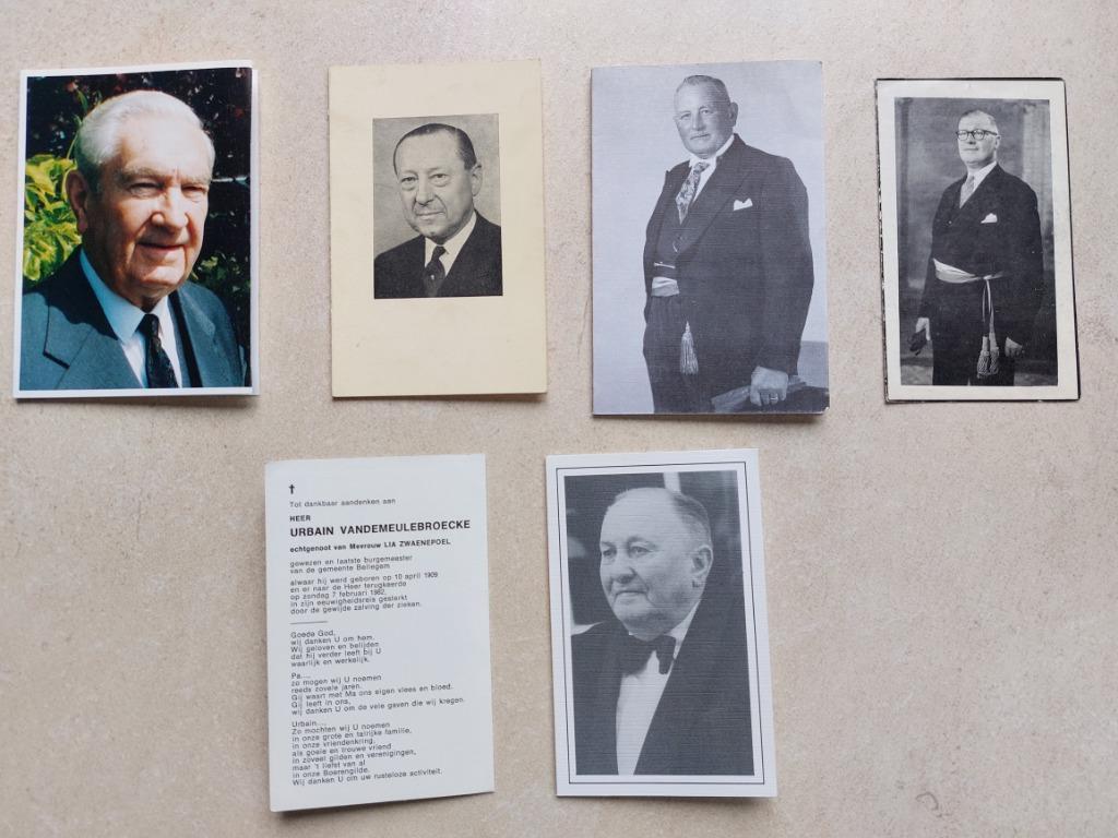 6 bidprentjes West-Vlaamse Burgemeesters, Verzenden