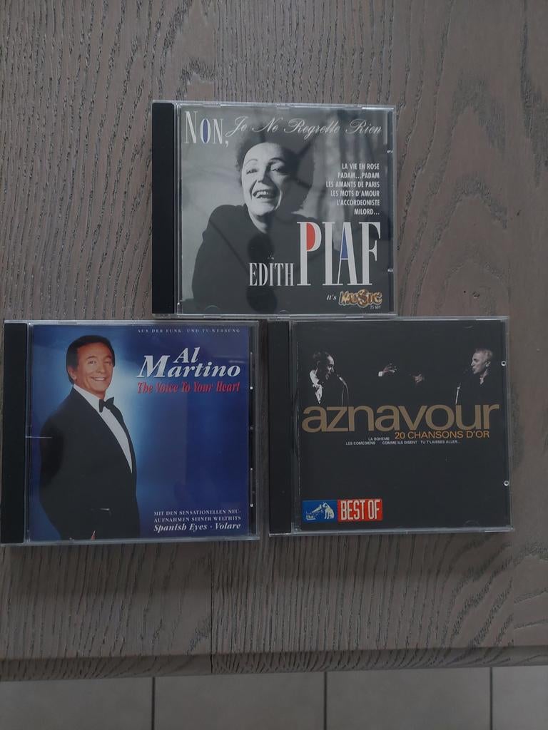 Edith Piaf, Aznavour en Al Martino, Ophalen of Verzenden