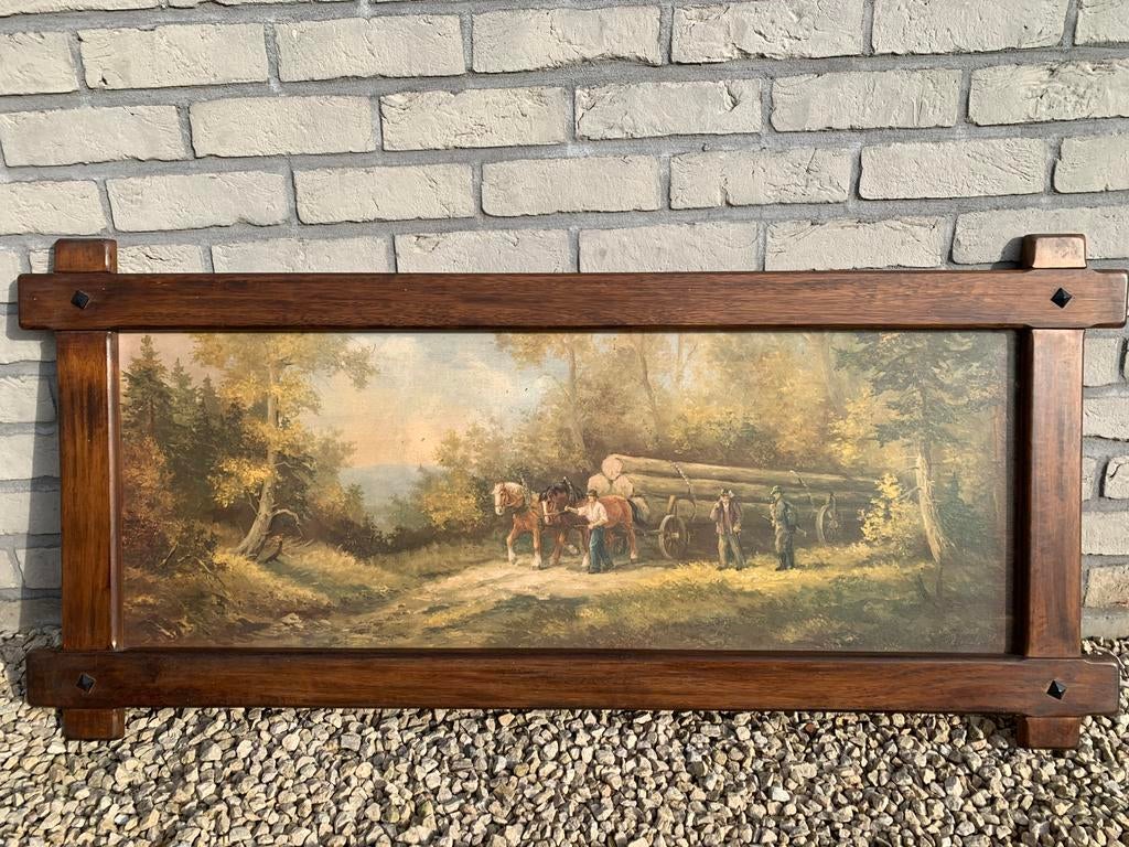 Schilderij boer met paard, Ophalen