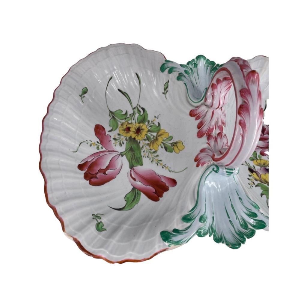 Mendiant en Faïence de Lunéville Décor Floral Monogrammé K.G, Antiquités & Art, Enlèvement ou Envoi