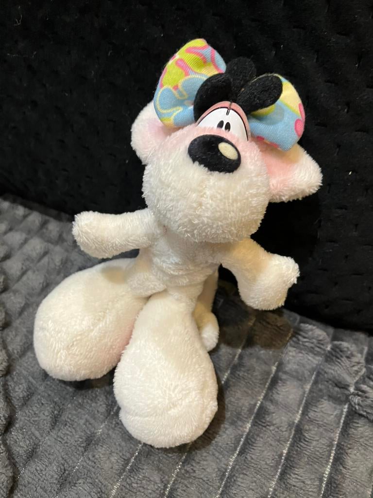 Peluche Diddl Diddlina 11 cm  nue avec nœud, Enlèvement ou Envoi, Diddl, Utilisé, Peluche
