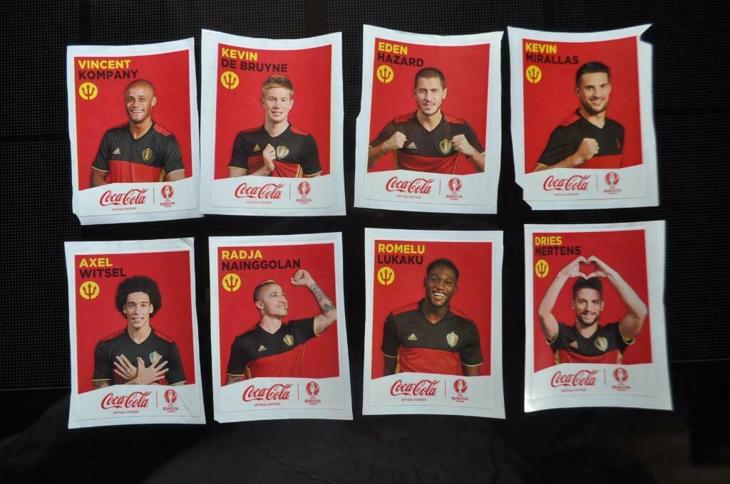 PANINI/COCA COLA COMPLETE SET EURO 2016 RED DEVILS STICKERS, Envoi, Comme neuf, Affiche, Image ou Autocollant