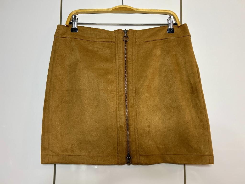 Camelkleurige minirok met ritssluiting Esmara - Maat 42, Kleding | Dames, Overige kleuren, Maat 42/44 (L), Zo goed als nieuw, Boven de knie