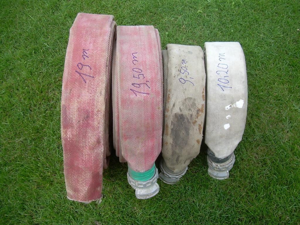 brandslang 70 en 60 mm, dsp kopellingen, haspel met darm, Tuin en Terras, Tuinslangen, Ophalen of Verzenden, Gebruikt, Tuinslangkoppeling
