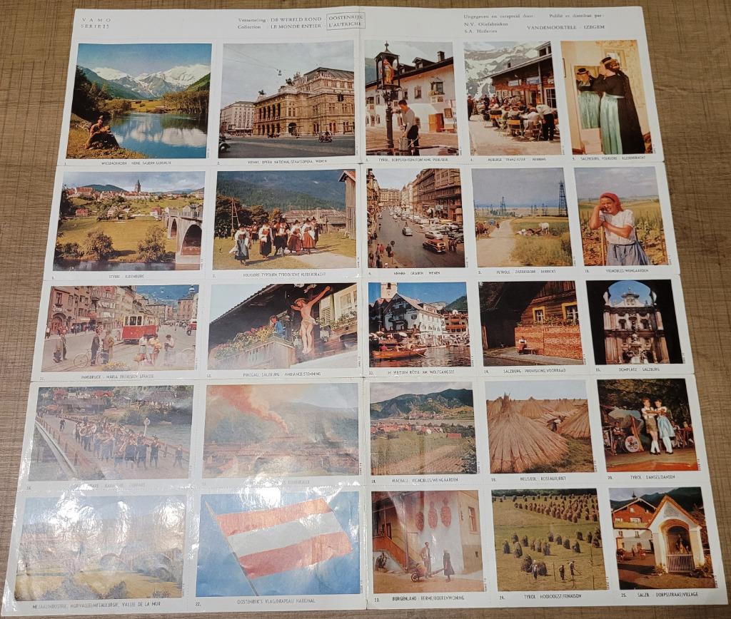 25 prenten reeks De wereld rond serie 15 - Oostenrijk, Ophalen of Verzenden, Gebruikt, Buitenland, Prent