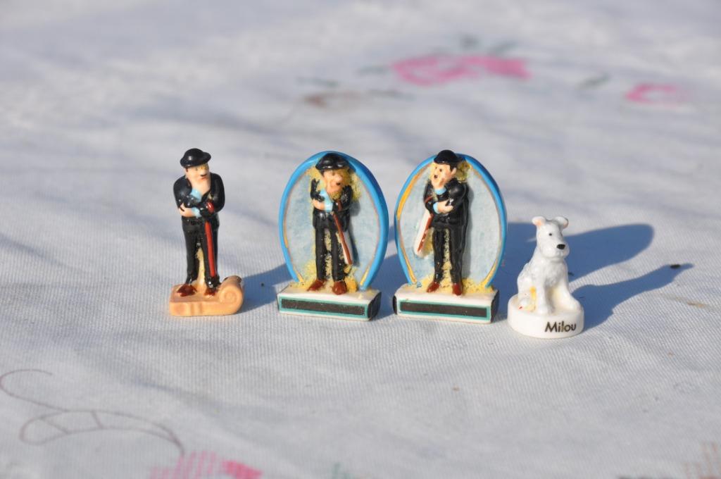 4 feves en faience personnage de bd tintin, Enlèvement ou Envoi, Utilisé