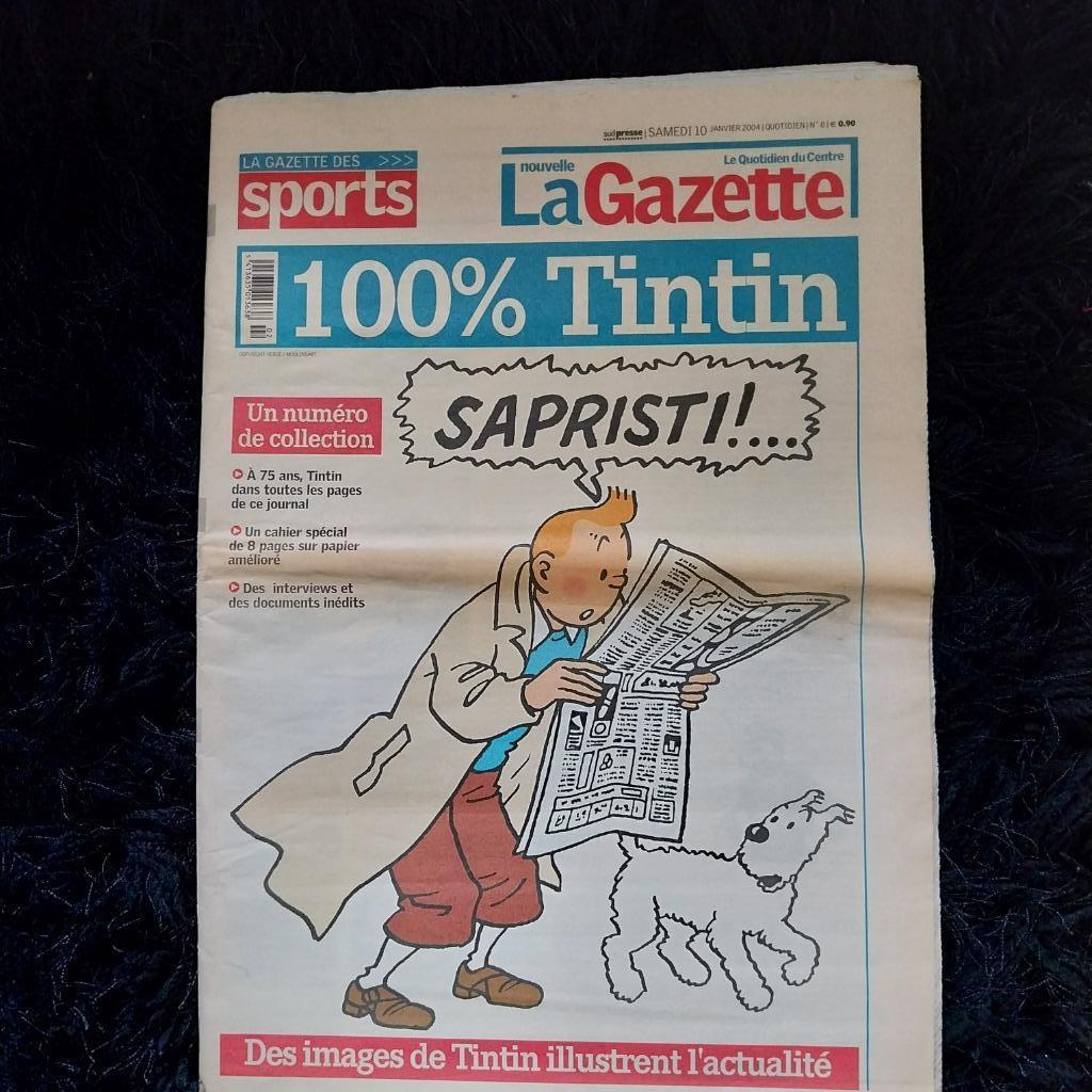 100% TINTIN-la nouvelle gazette du centre- 10 JANVIER 2004, Collections, Enlèvement, Tintin, Comme neuf, Autres types