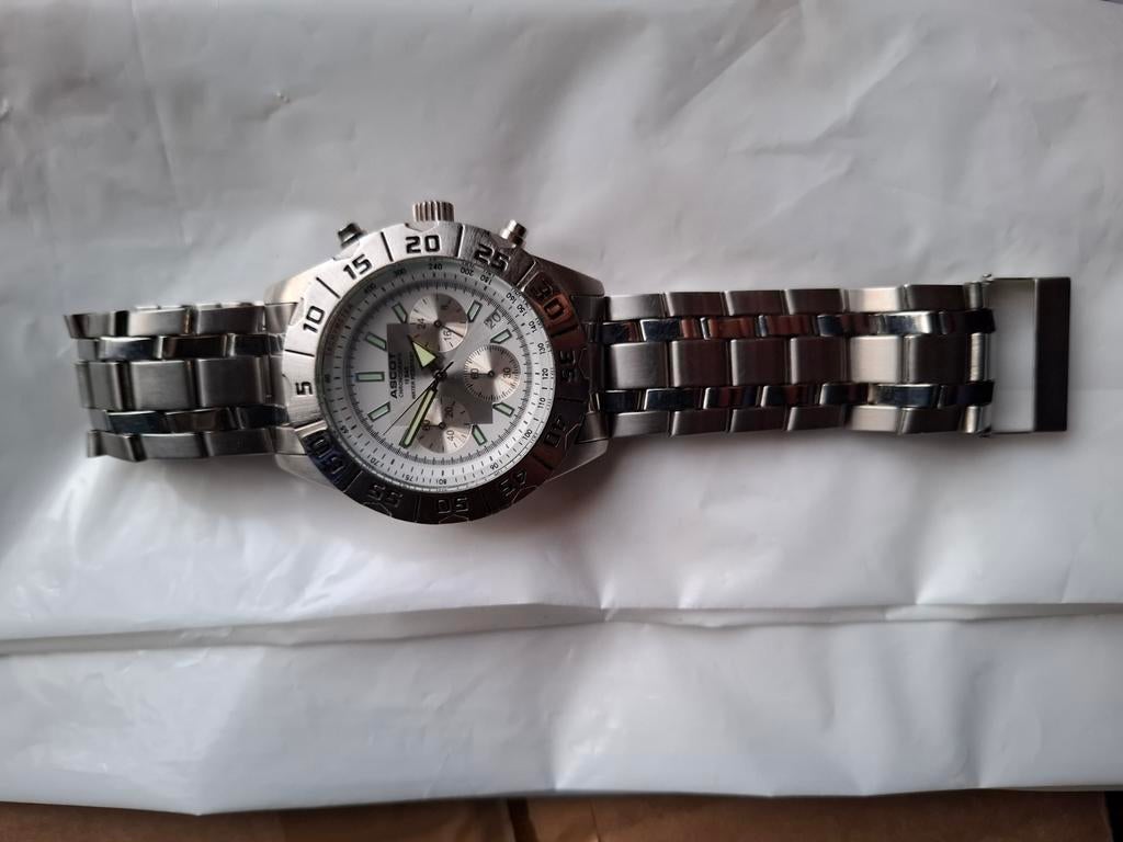 Herenhorloge Ascot, Handtassen en Accessoires, Horloges | Heren, Overige merken, Staal, Staal, Polshorloge