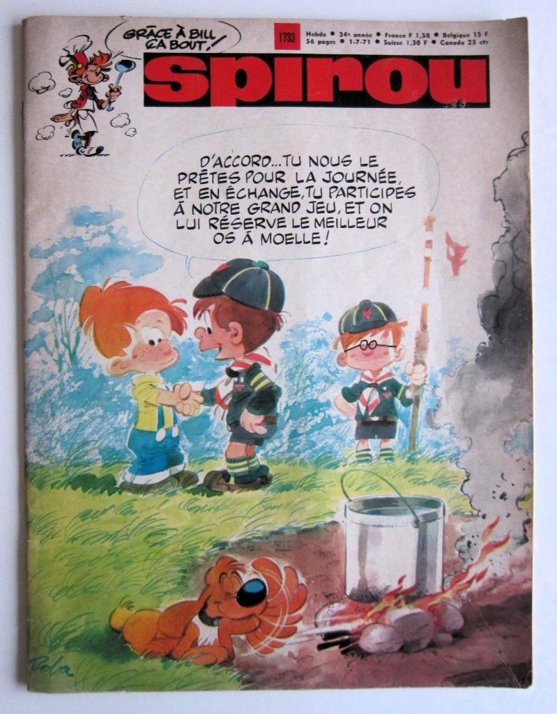 Spirou 1733 + mini-récit 527 +maxi-récit + dossier détente, Enlèvement ou Envoi, Une BD, Utilisé, Collectif
