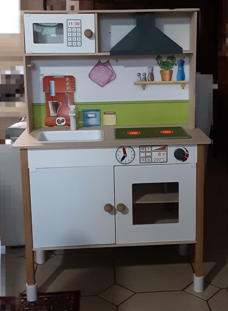 Houten speelgoedkeukentje + attributen, Ophalen, Zo goed als nieuw, Hout, Speelkeuken