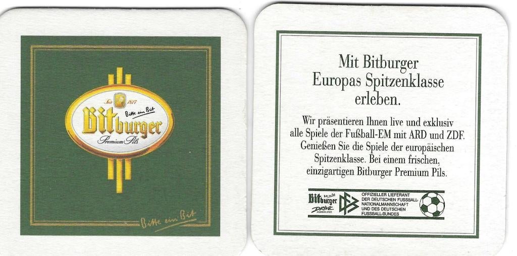 bierviltje 1st Bitburger Europas spitzenklasse, Verzamelen, Verzenden