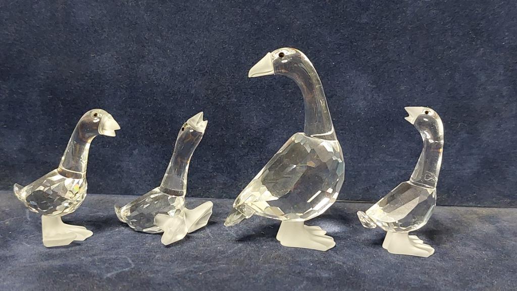 Swarovski - familie van 4 ganzen, Verzamelen, Ophalen, Gebruikt, Figuurtje