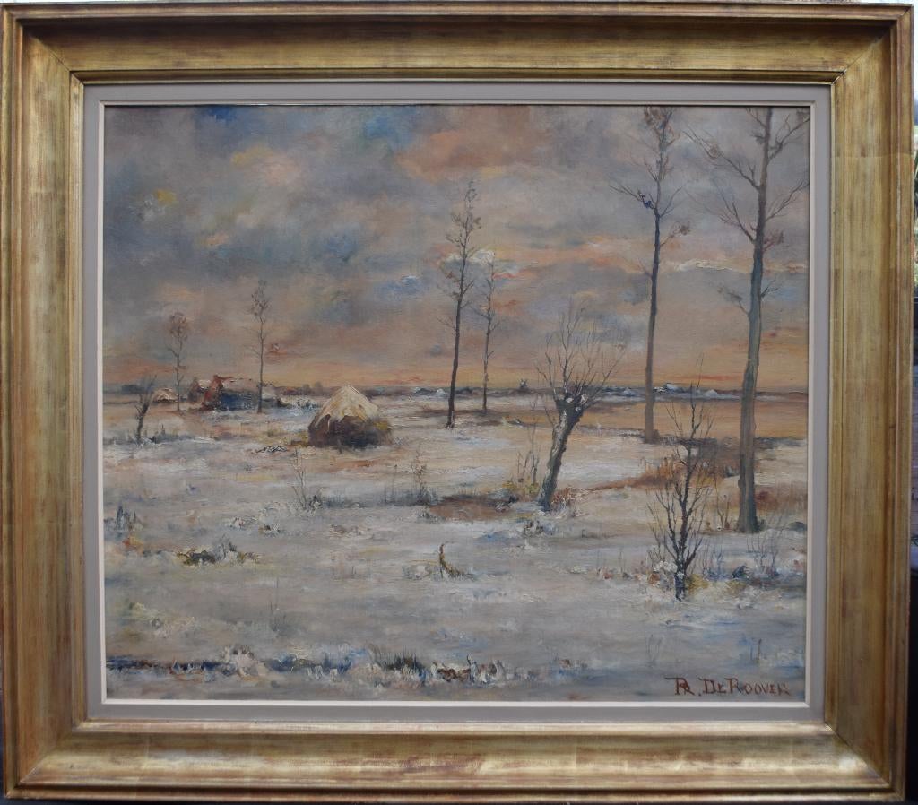 olieverf schilderij 125 x 110 incl. lijst, Antiek en Kunst, Ophalen