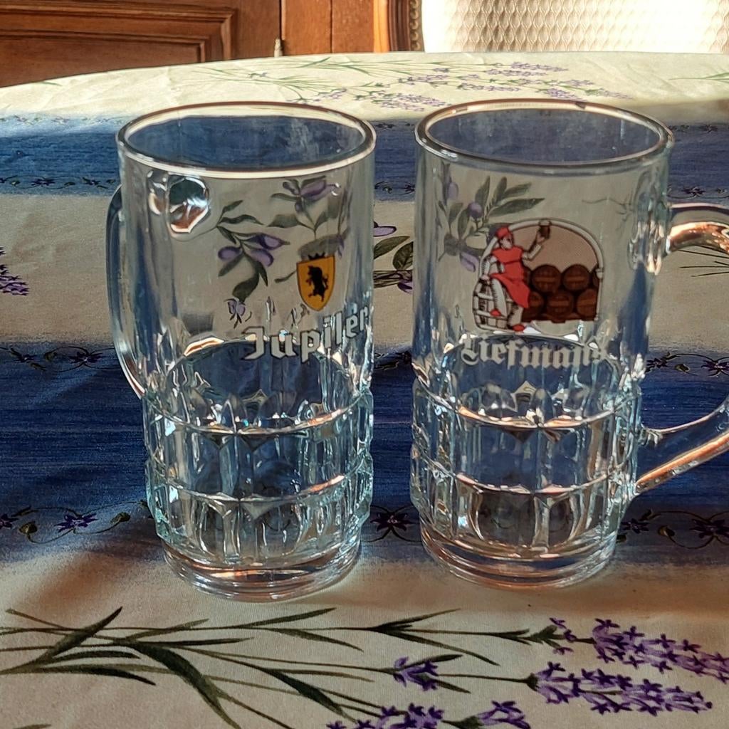 2 glazen bier pulls jupiler en liefmans, Verzamelen, Ophalen of Verzenden, Zo goed als nieuw