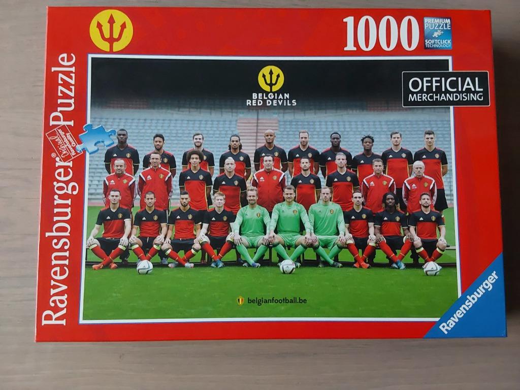 Puzzle Ravensburger 1000 pièces : Diables Rouges Belges 2016, Hobby & Loisirs créatifs, Enlèvement ou Envoi, 500 à 1500 pièces