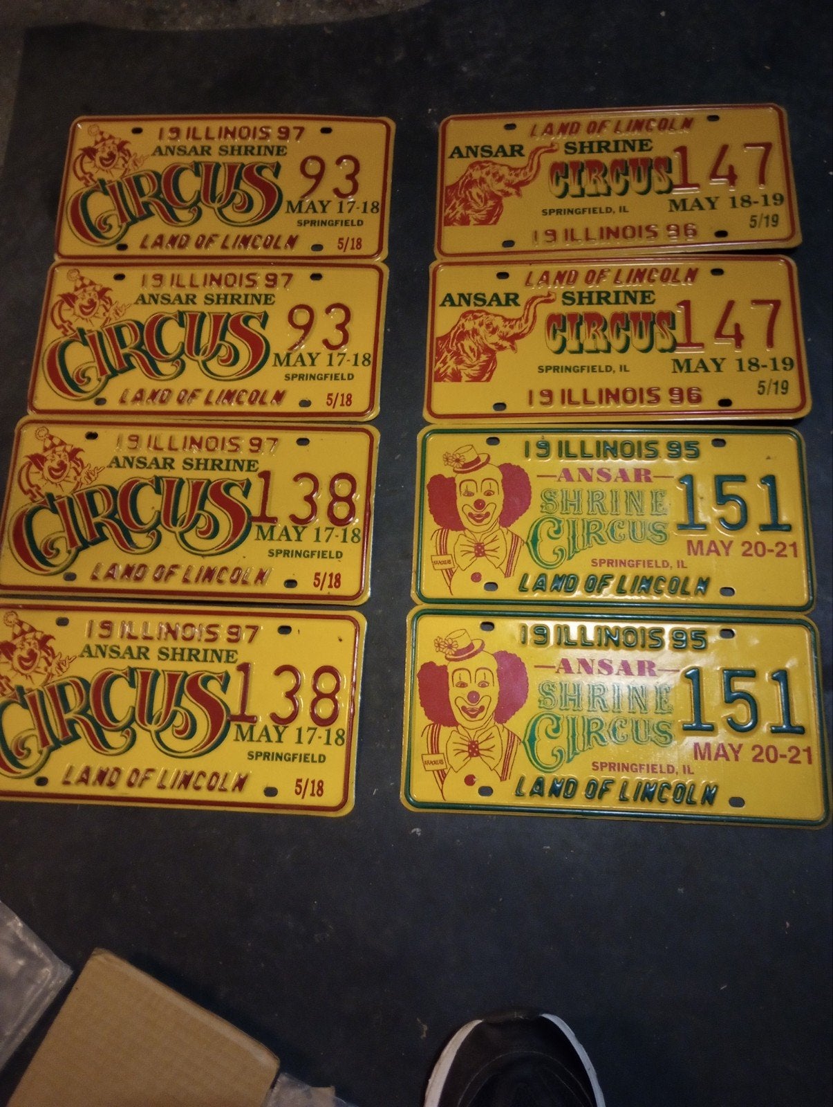 USA circus nummerplaten, Verzamelen, Ophalen of Verzenden