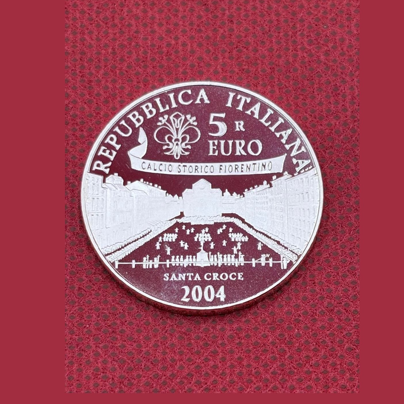 Italia 5 Euro 2004 Calcio Storico - Wechelderzande Proof, Ophalen of Verzenden, Zo goed als nieuw, Overige typen
