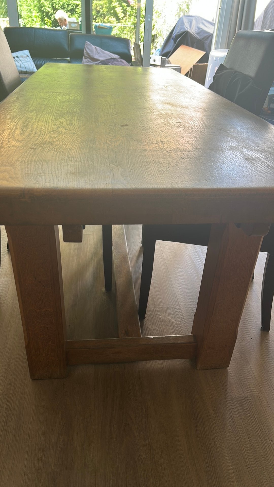 Tafel, Huis en Inrichting, Tafels | Eettafels, Ophalen, Gebruikt, Eikenhout, Vijf personen of meer