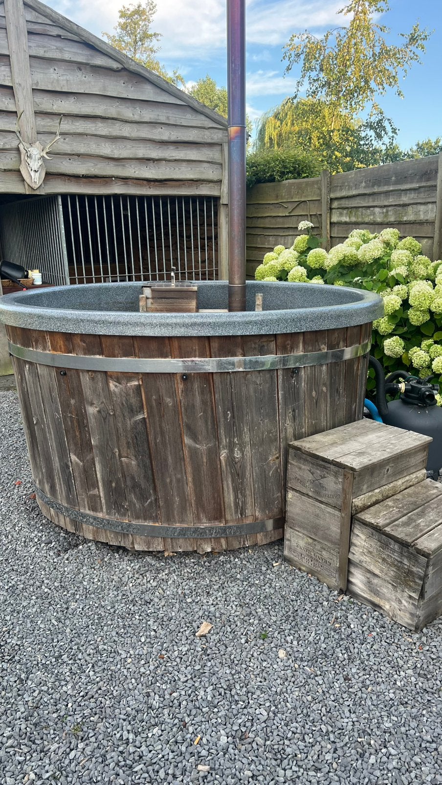 Gratis gebruikte Hottub op te halen,zelf demonteren!!!, Tuin en Terras, Bubbelbaden en Hottubs, Ophalen, Zo goed als nieuw, Afdekzeil
