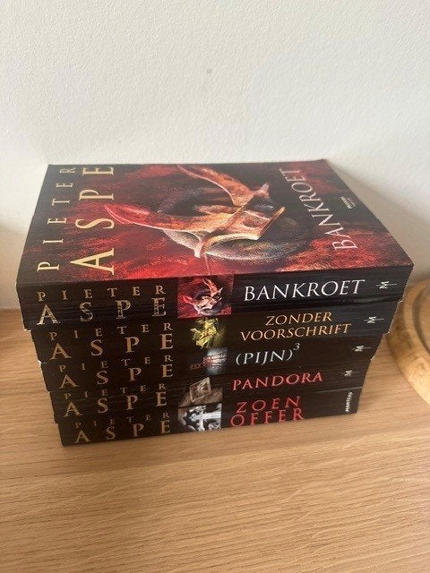 Pakketje van 5 ASPE thrillers - vakantielectuur, Livres, Thrillers, Pieter Aspe, Enlèvement, Belgique, Comme neuf