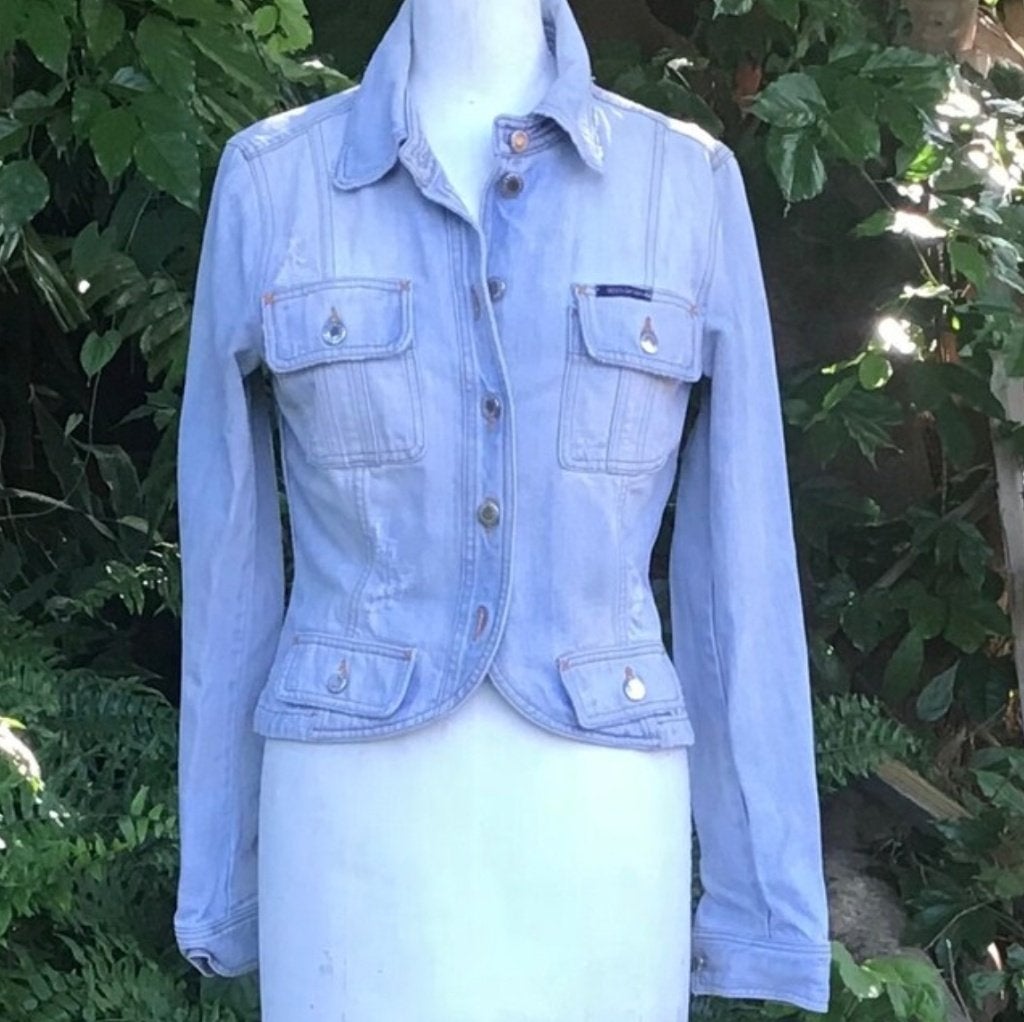 Jeans demin jas in lichtblauwe wassing nieuw, Kleding | Dames, Jassen | Zomer, Maat 38/40 (M), Nieuw, Dolce&Gabanna, Verzenden