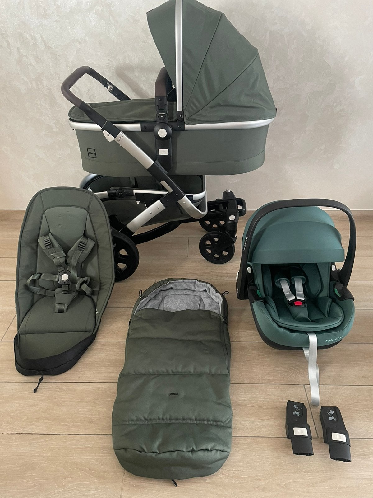 Joolz Geo 2  Marvellous Green 3-in-1 Compleet Set, Kinderen en Baby's, Buggy's, Ba, Zo goed als nieuw, Ba, Maxi-Cosi