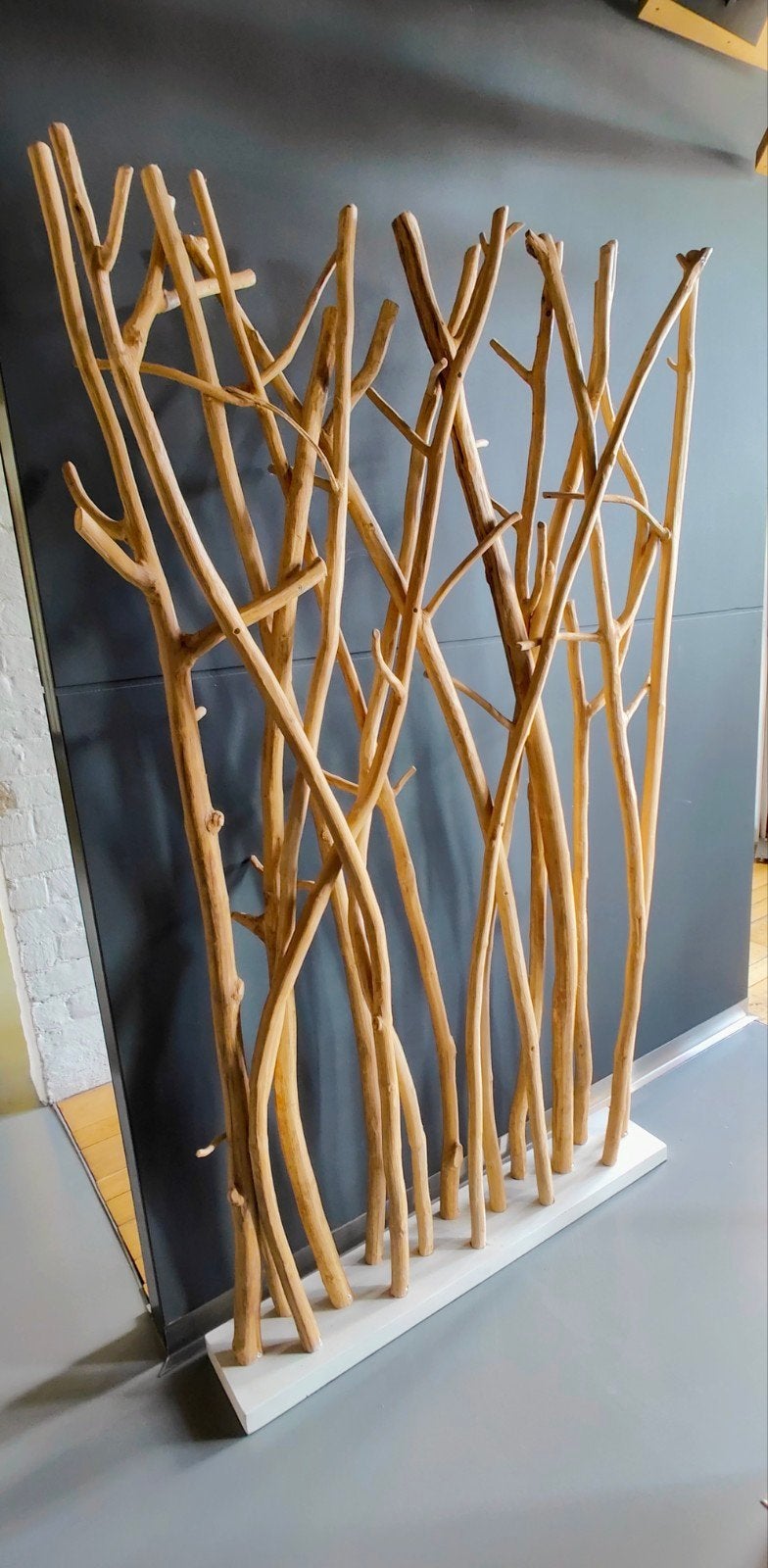 Natuurlijke takken roomdivider / scherm – Witte voet !, Ophalen, Nieuw