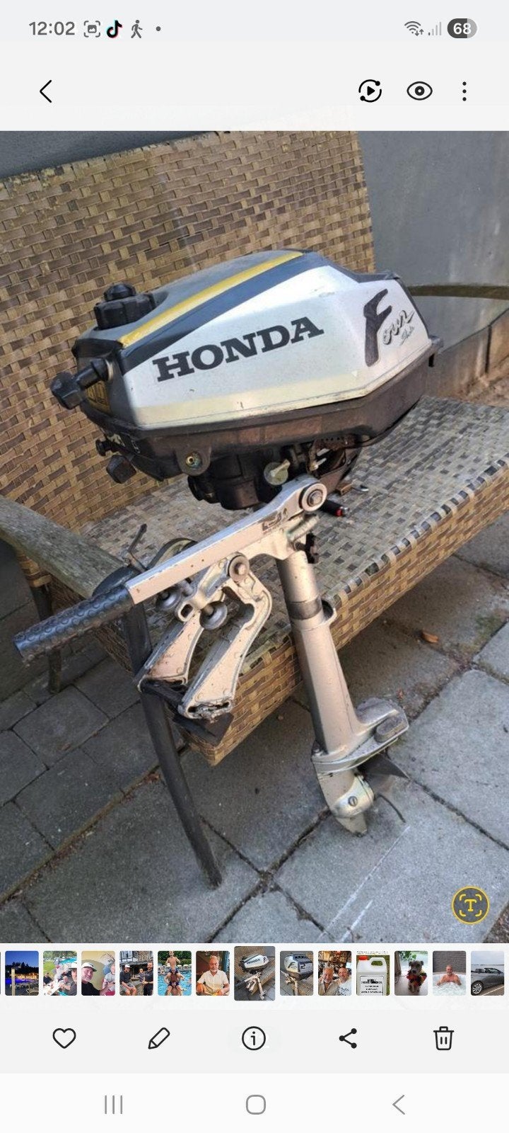 Te Temse(Tielrode)Buitenmotor Honda 0497626591, Enlèvement